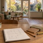 Notitieboek en materiaalstalen op tafel voor een renovatiegesprek